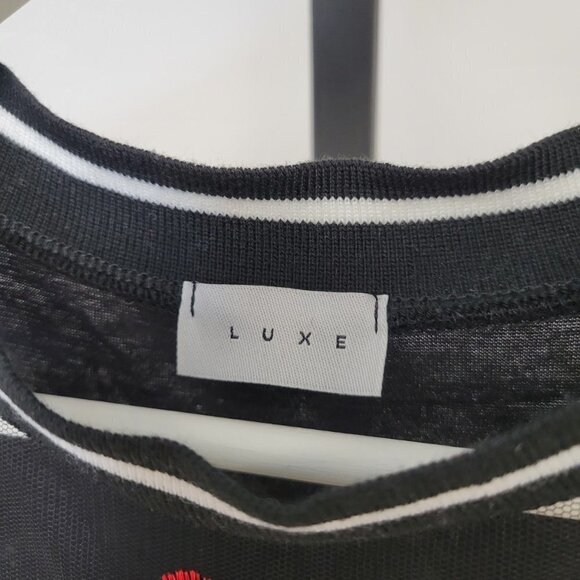 Luxe Sheer Front Roses  Tee - Picture 3 of 4